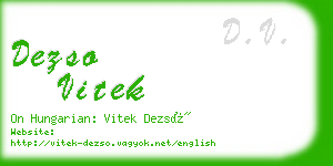 dezso vitek business card